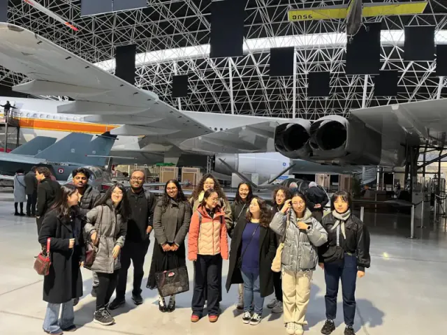AEGEE Toulouse members visiting an aviation museum